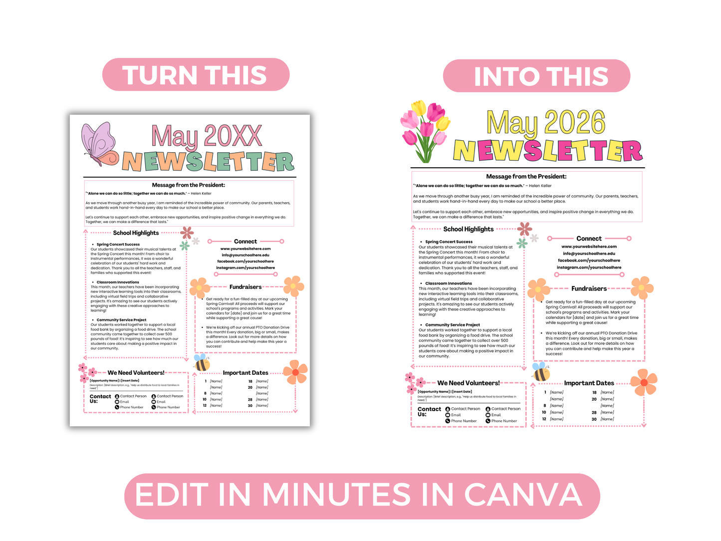 EDITABLE May PTO PTA Newsletter Template