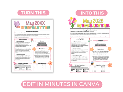 EDITABLE May PTO PTA Newsletter Template