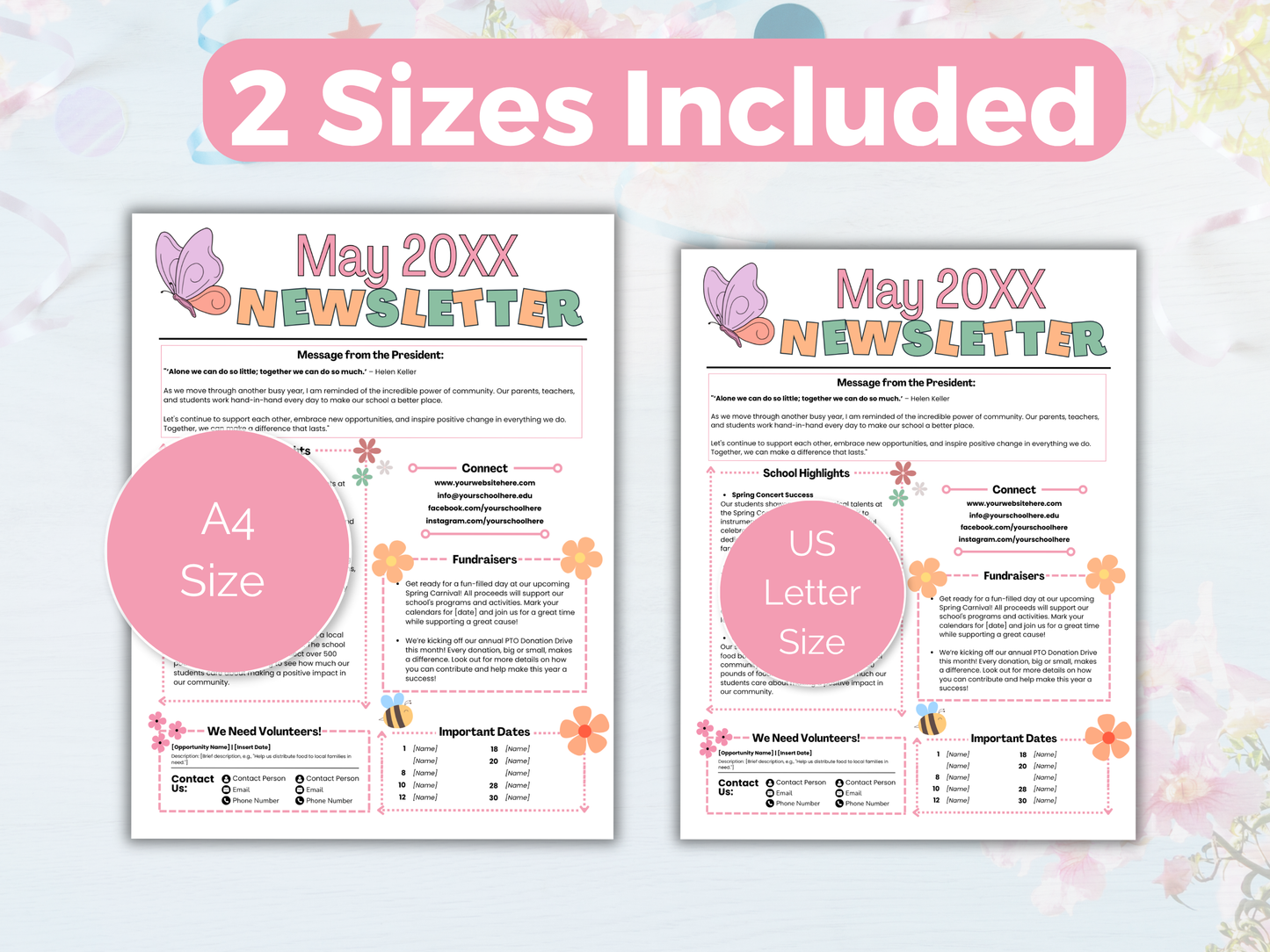 EDITABLE May PTO PTA Newsletter Template