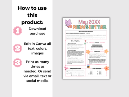 EDITABLE May PTO PTA Newsletter Template