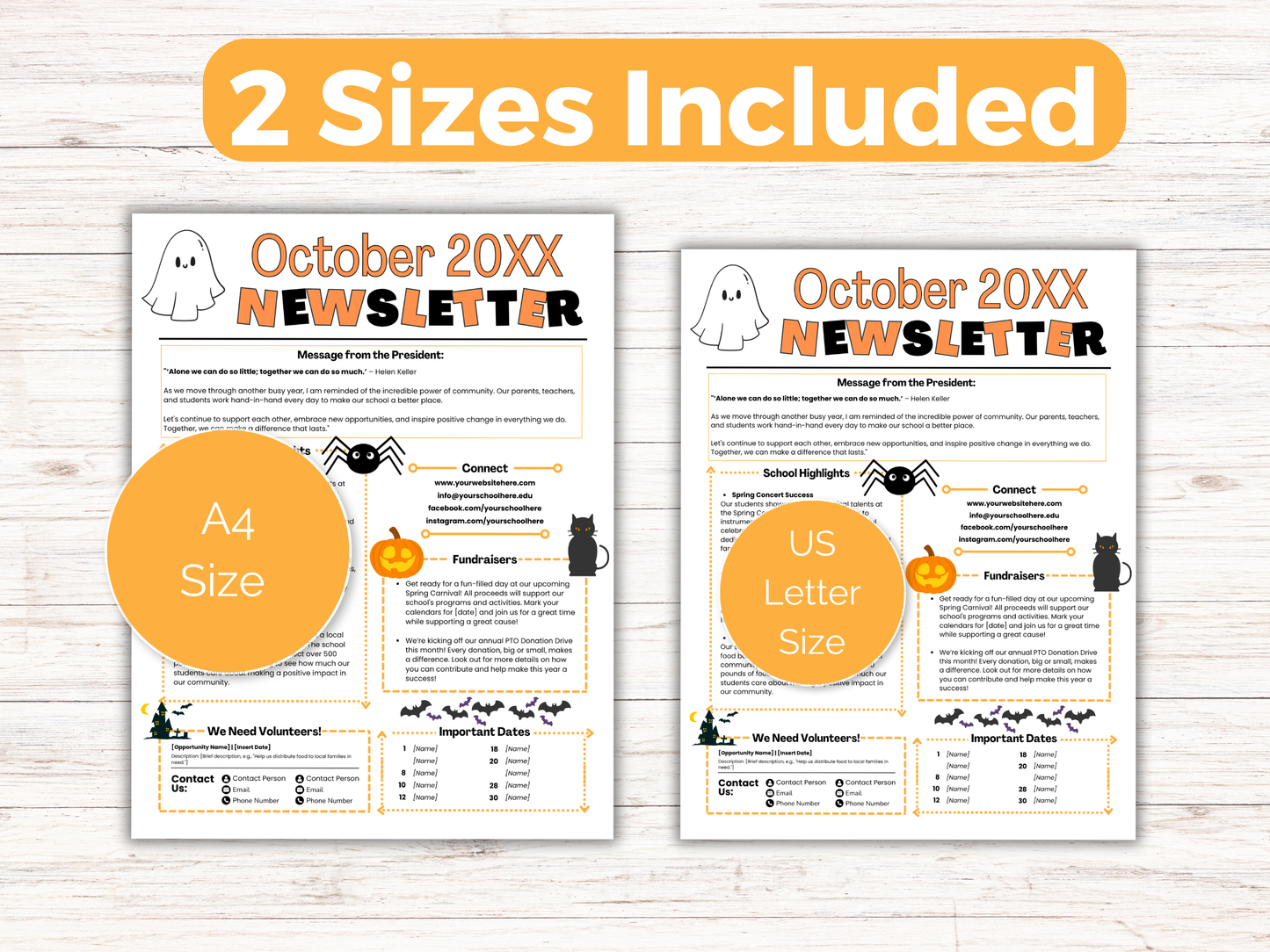 EDITABLE October PTO PTA Newsletter Template