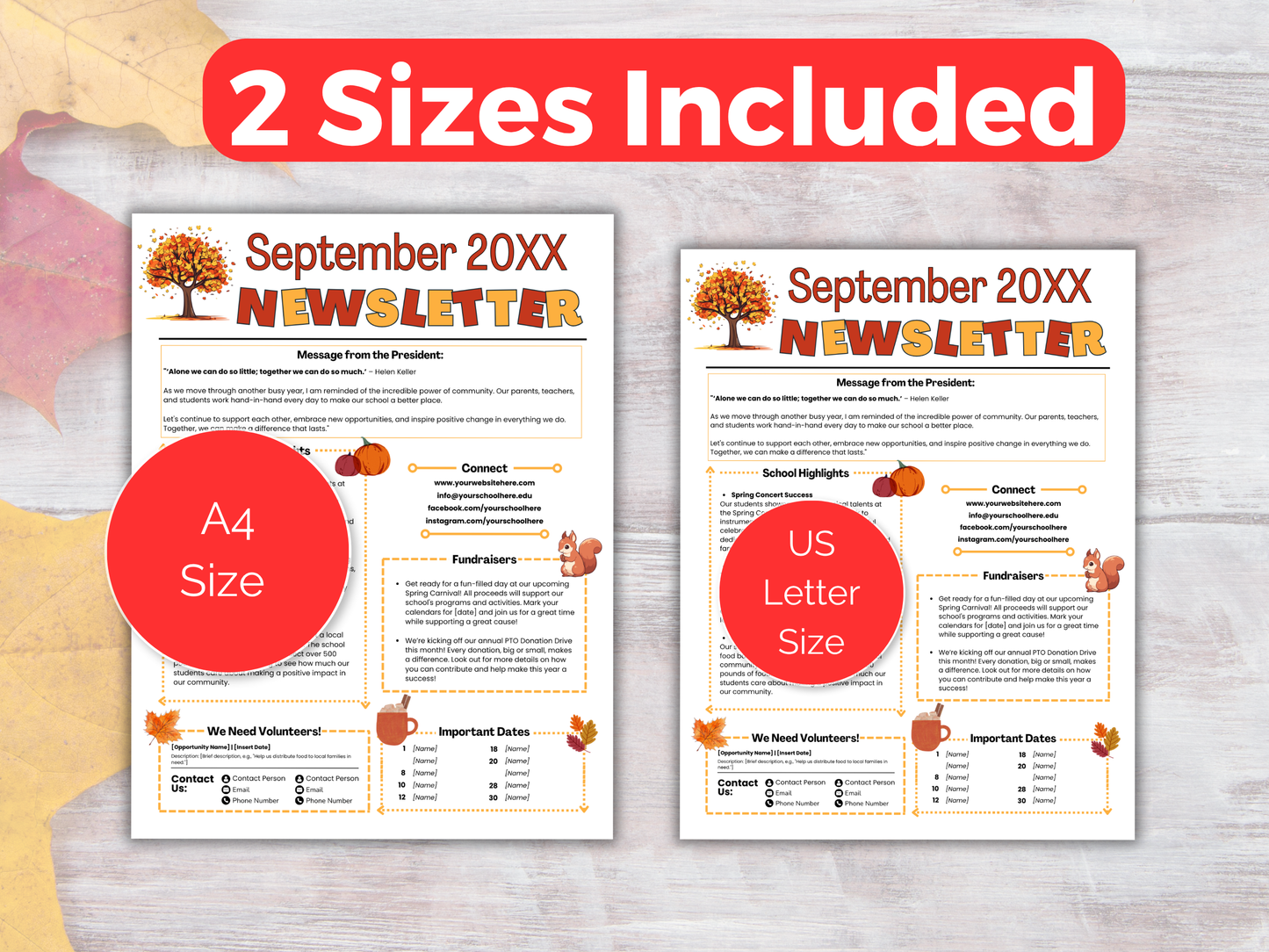 EDITABLE September PTO PTA Newsletter Template