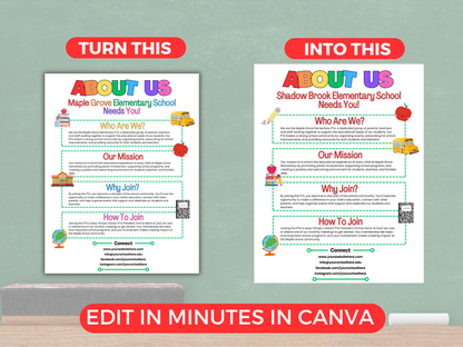 EDITABLE PTO PTA Flyer Template Bundle with Pta Newsletter Templates