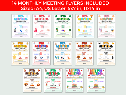 EDITABLE PTO PTA Flyer Template Bundle with Pta Newsletter Templates