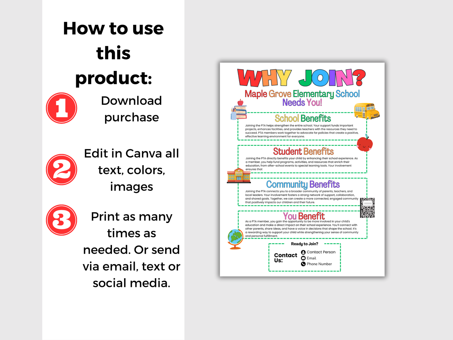 EDITABLE PTO PTA Flyer Template Bundle with Pta Newsletter Templates