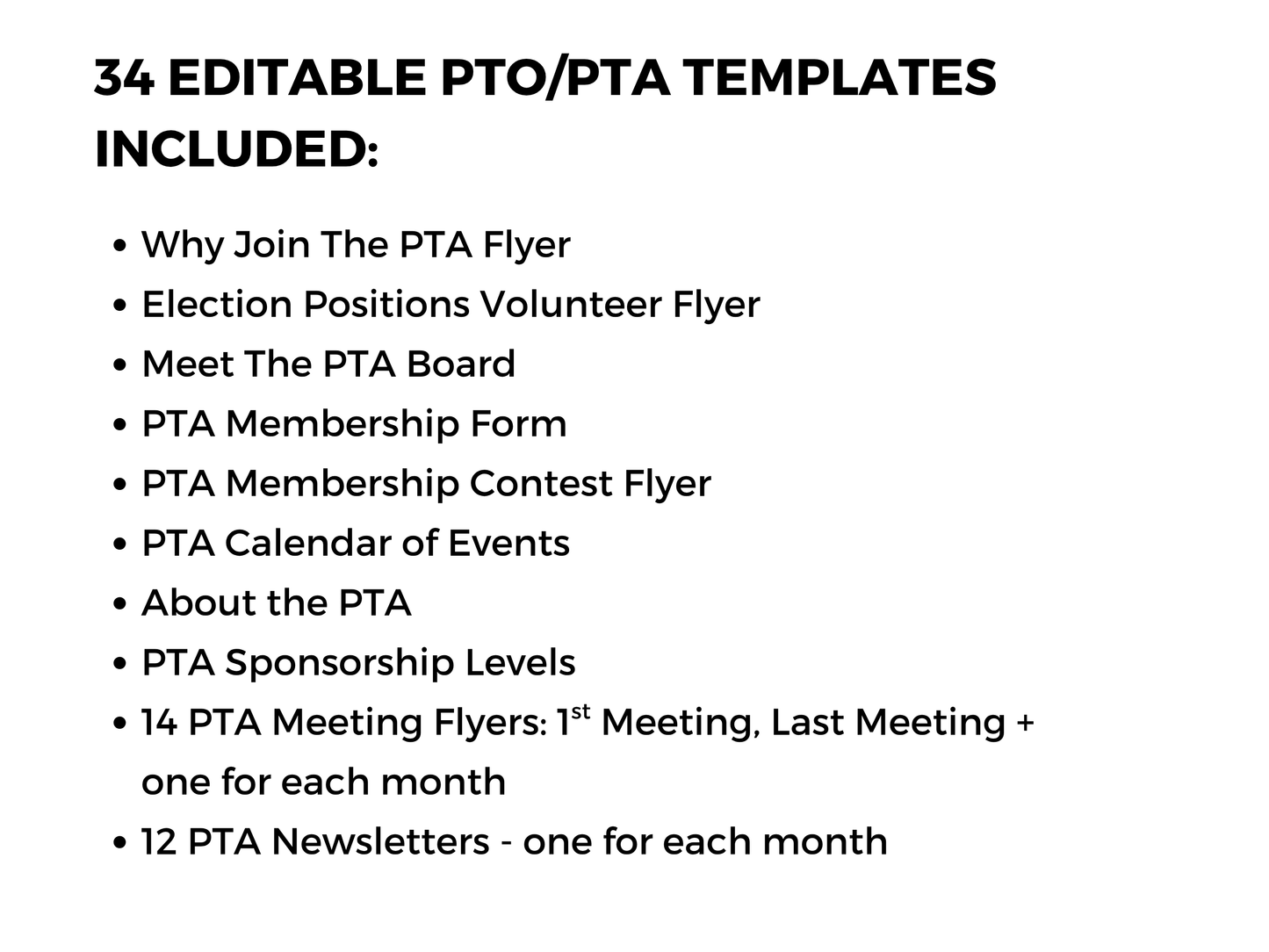 EDITABLE PTO PTA Flyer Template Bundle with Pta Newsletter Templates