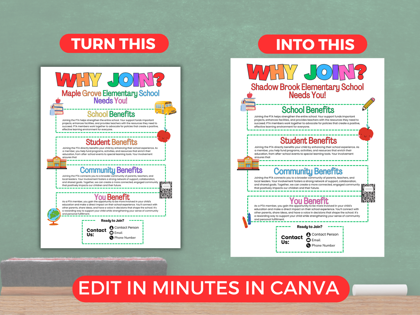 EDITABLE Why Join The PTA PTO Flyer Template