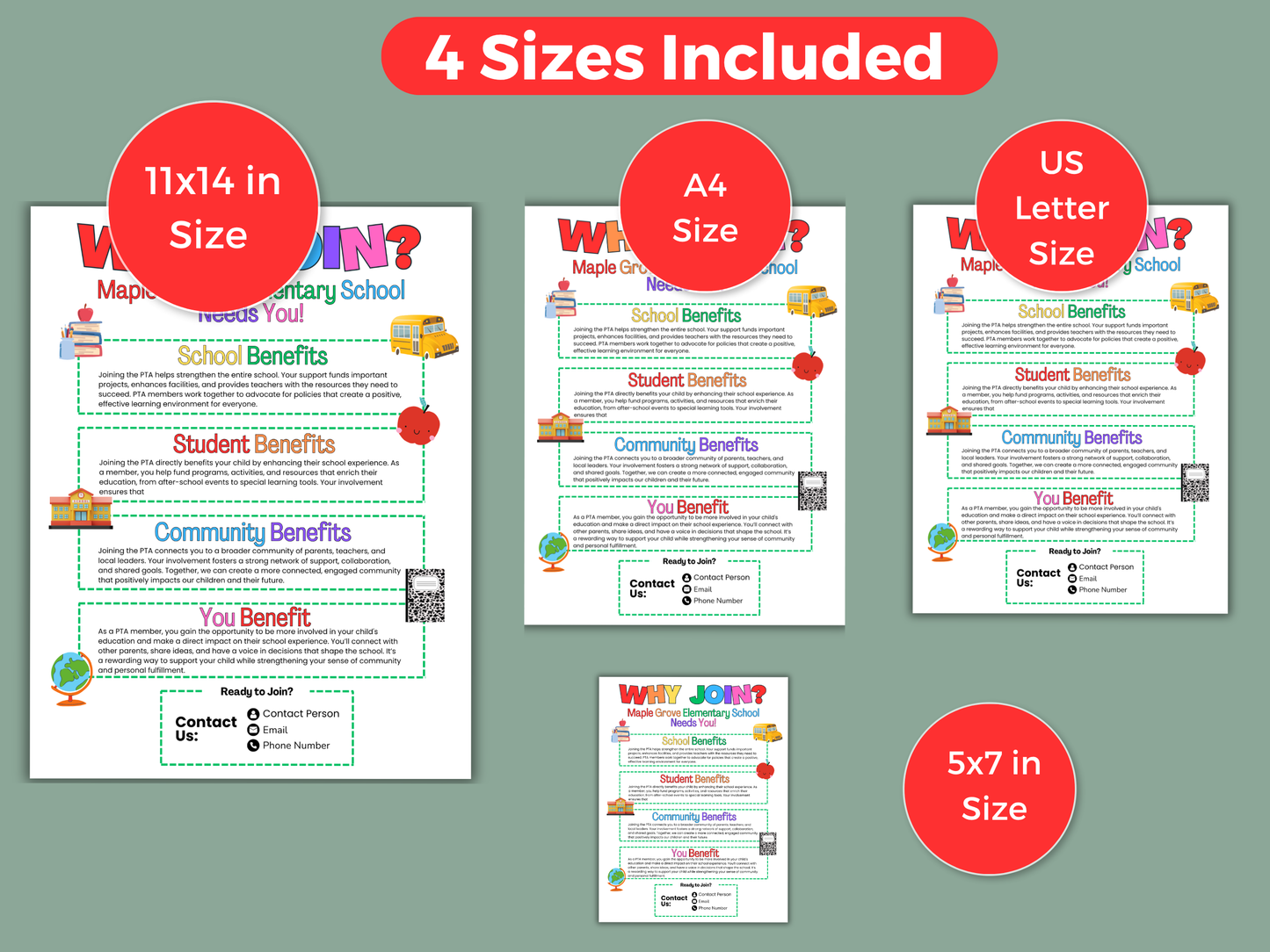 EDITABLE Why Join The PTA PTO Flyer Template
