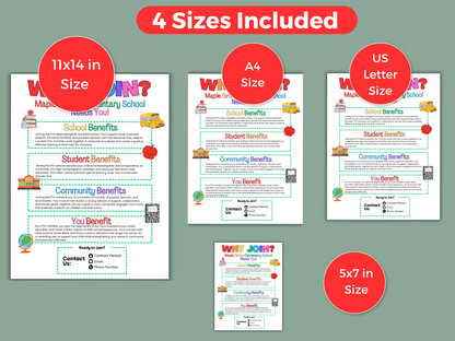 EDITABLE Why Join The PTA PTO Flyer Template