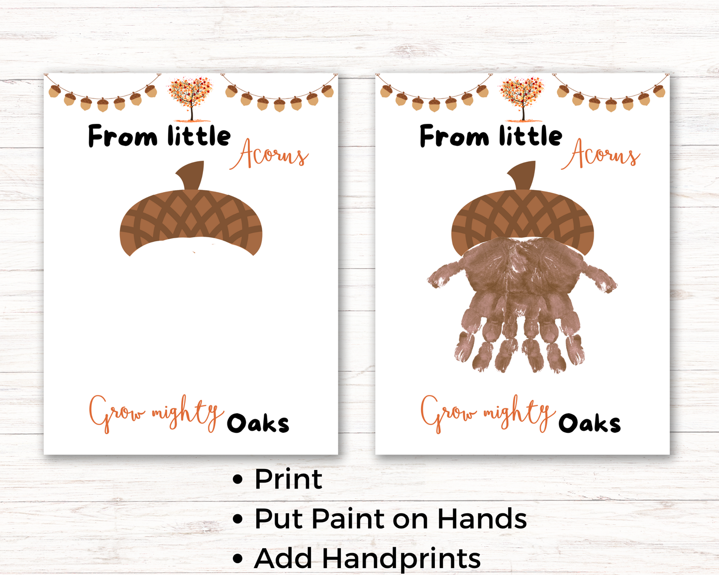 Acorn Fall Handprint Art
