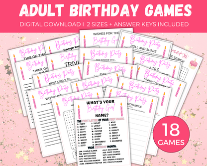 Adult Birthday Games For Her Bundle