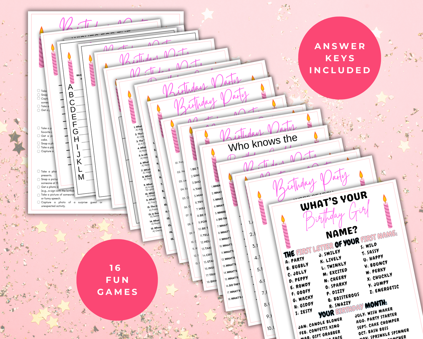 Adult Birthday Games For Her Bundle