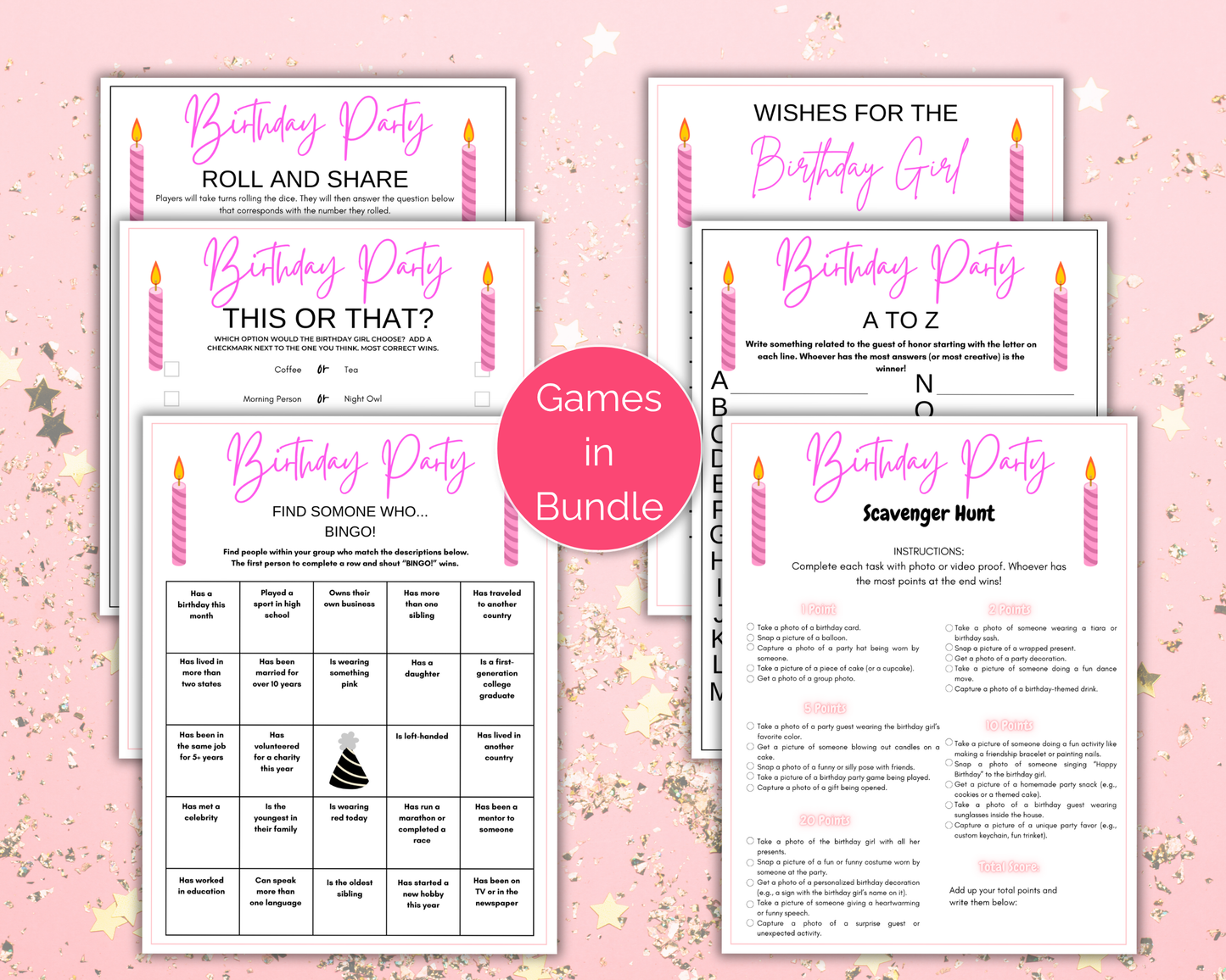 Adult Birthday Games For Her Bundle