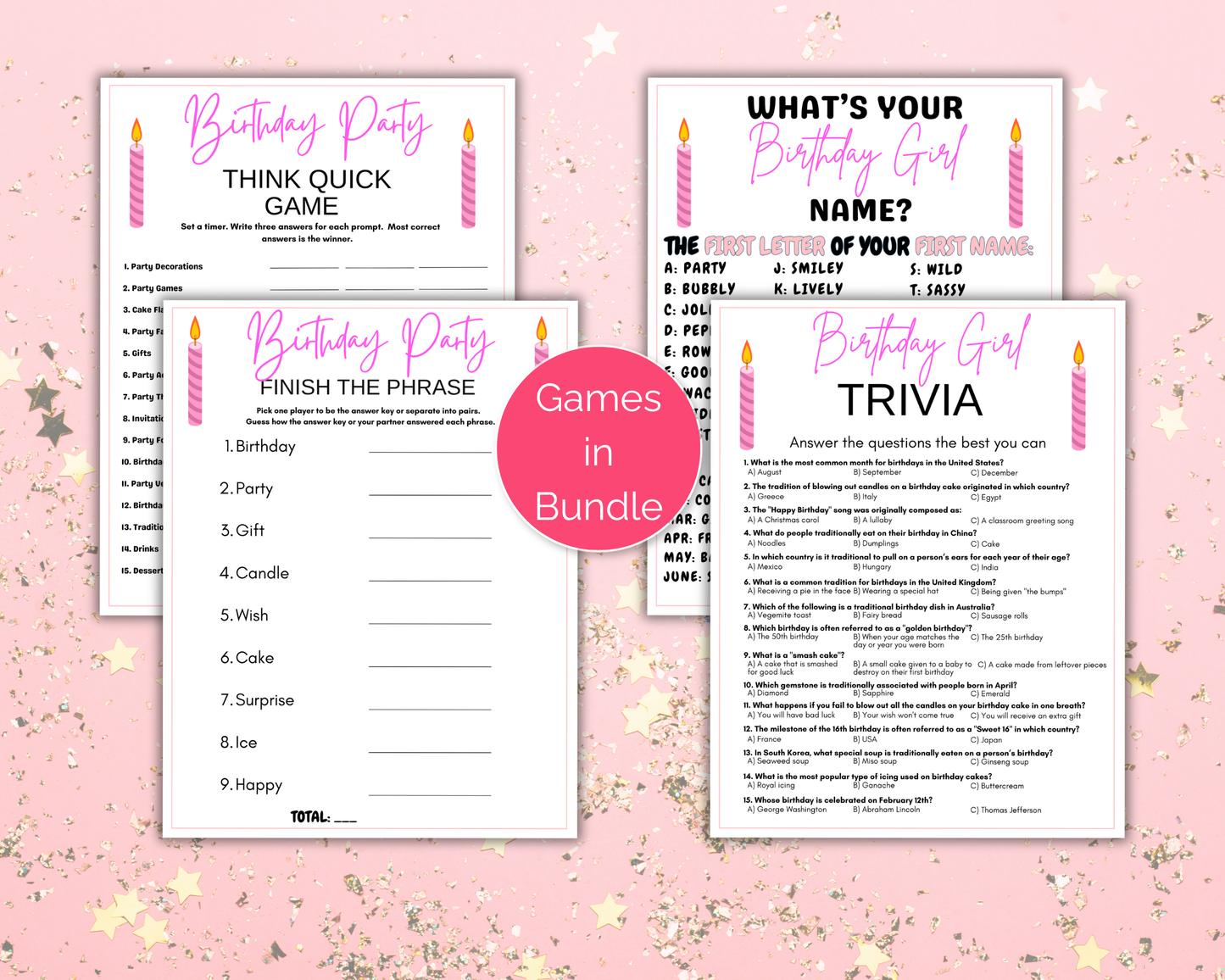 Adult Birthday Games For Her Bundle