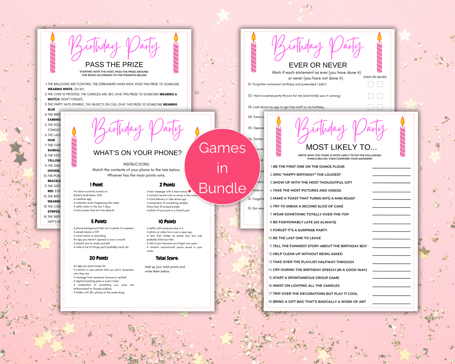 Adult Birthday Games For Her Bundle