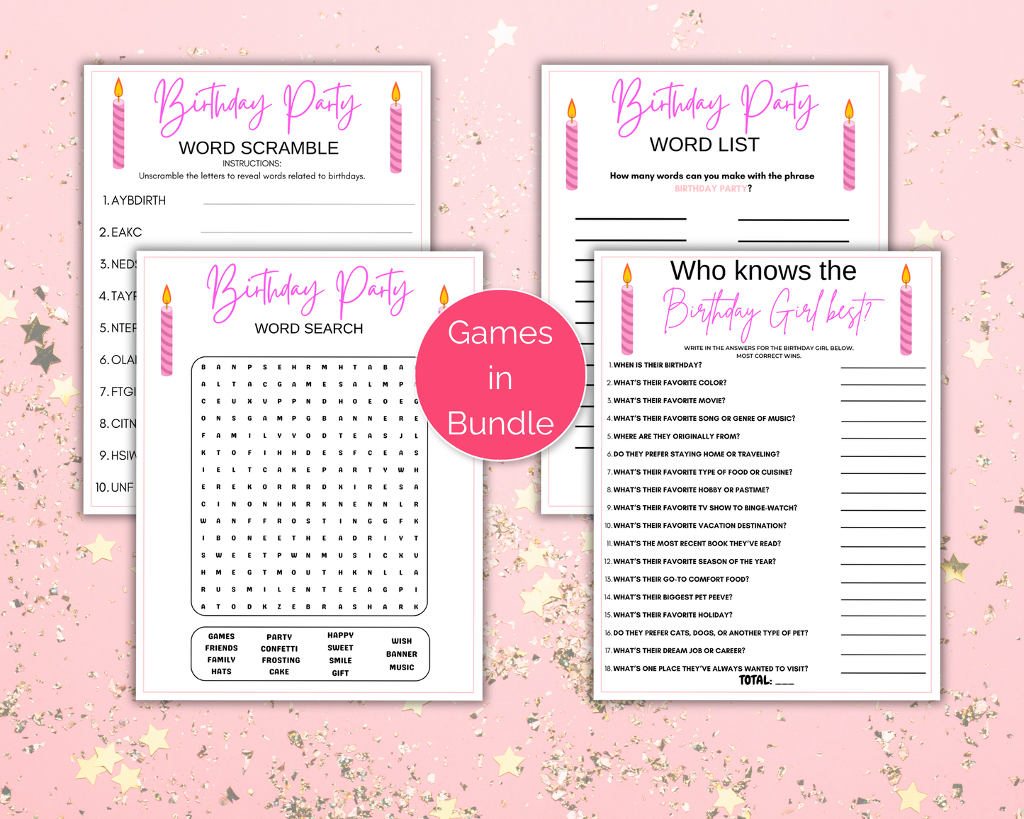 Adult Birthday Games For Her Bundle