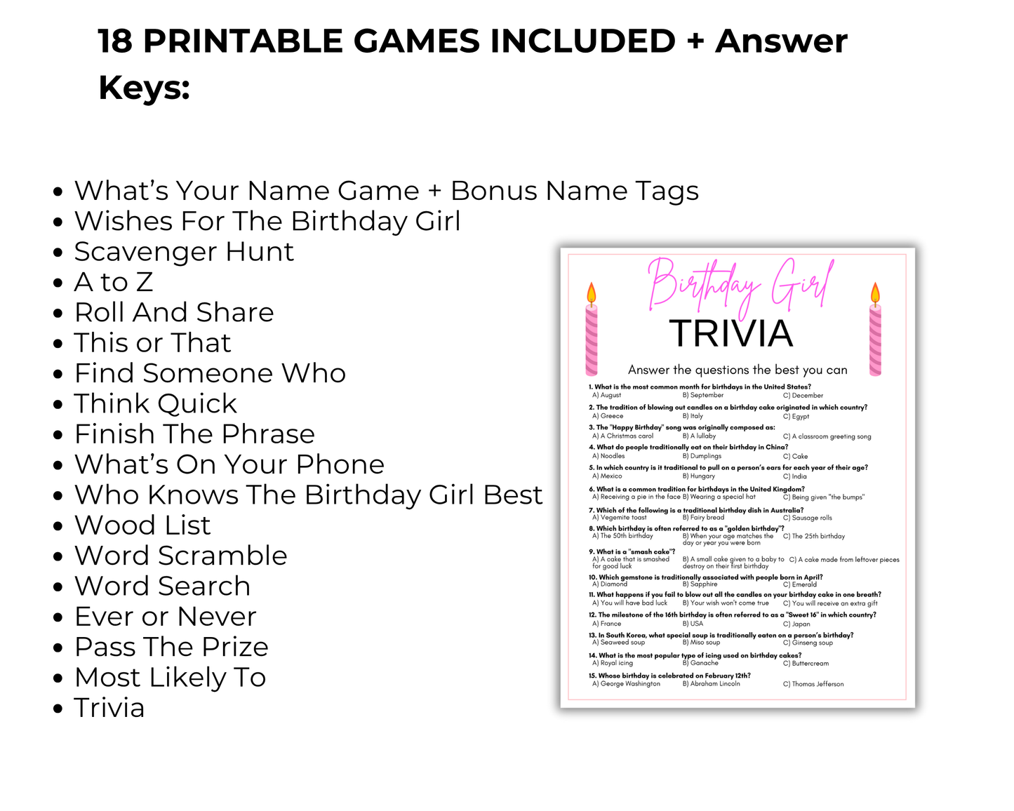 Adult Birthday Games For Her Bundle
