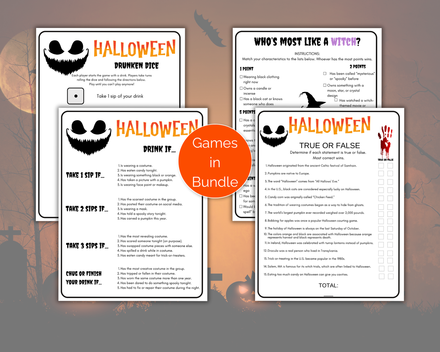 Adult Halloween Games Bundle