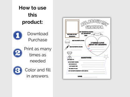 All About My Grandpa Printable