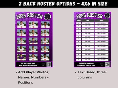 Editable Sports Team Roster Lanyard Template