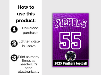 Editable Sports Team Roster Lanyard Template