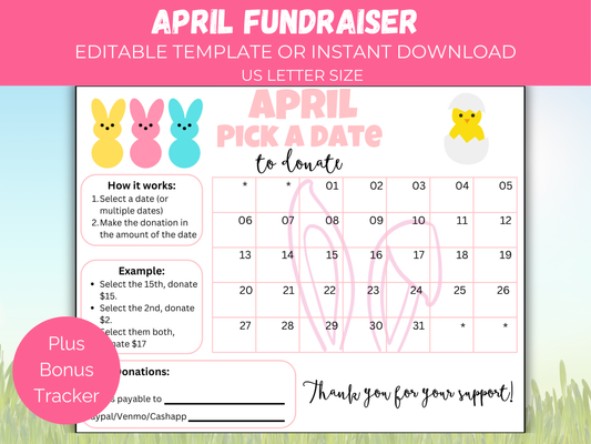 Editable April Pick A Date