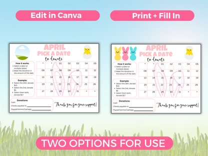 Editable April Pick A Date