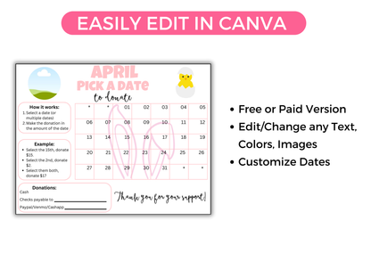Editable April Pick A Date