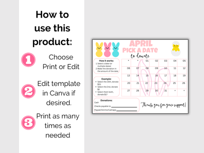 Editable April Pick A Date