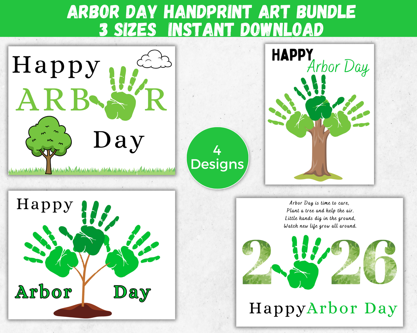 Arbor Day Handprint Art Bundle