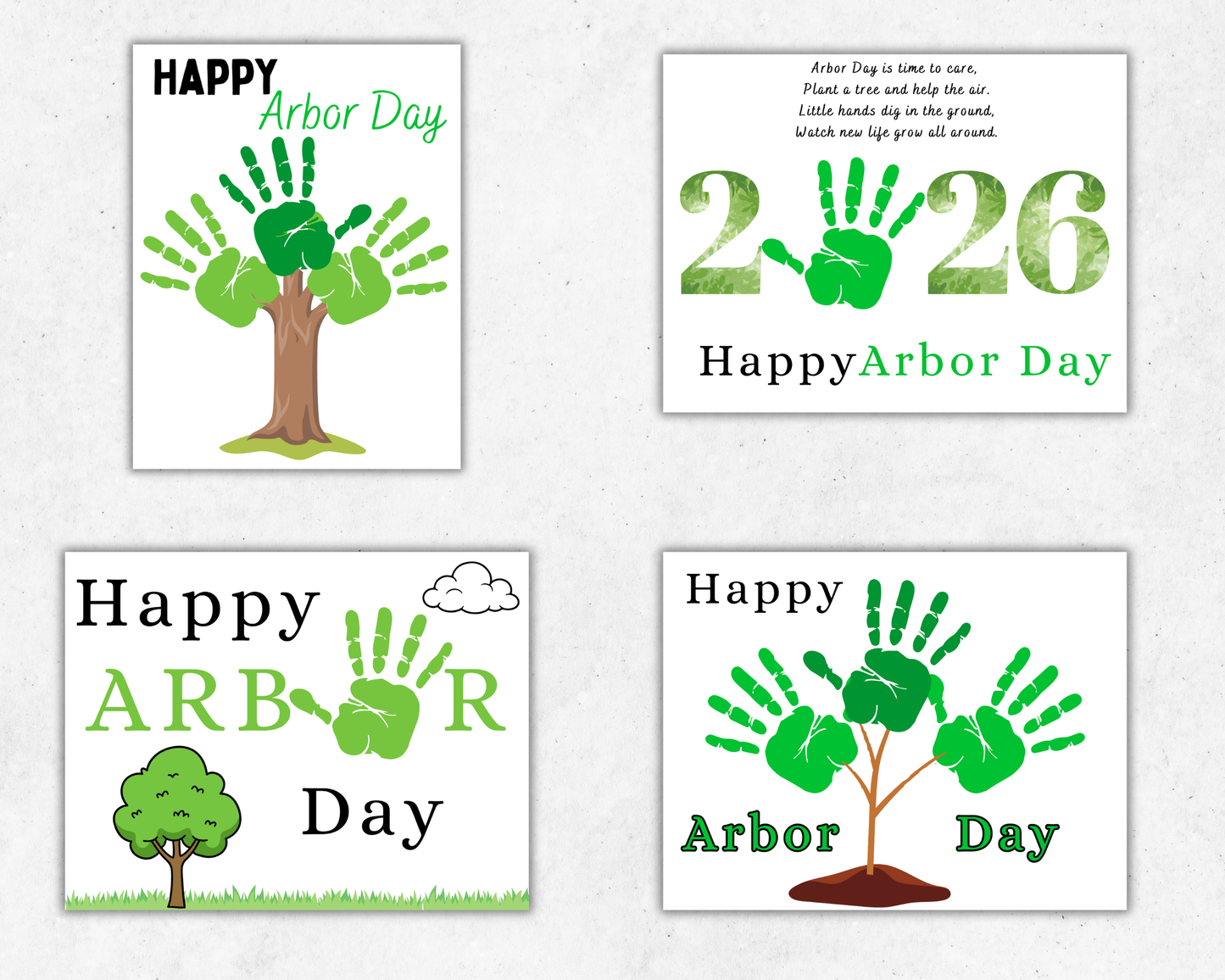 Arbor Day Handprint Art Bundle