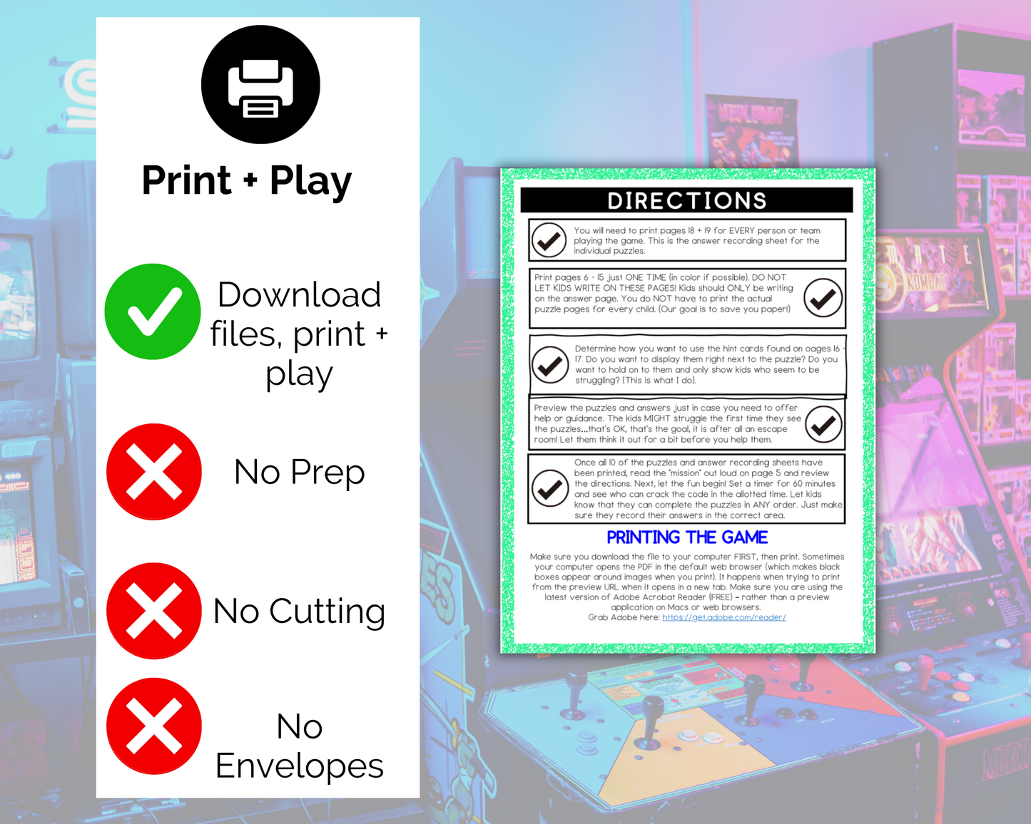 Arcade Escape Room for Kids