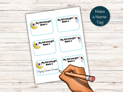 What's Your Astronaut Name Game + Name Tags