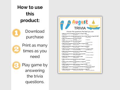 August Trivia Game