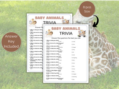Baby Animal Trivia Game