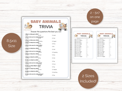 Baby Animal Trivia Game