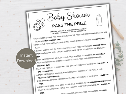 Baby Shower Pass The Prize