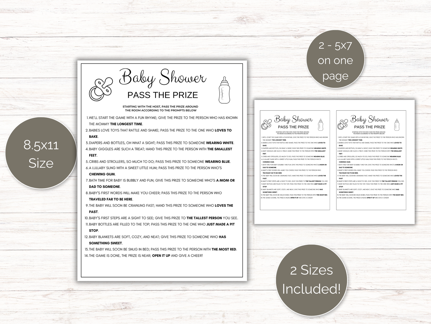 Baby Shower Pass The Prize