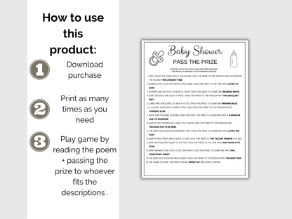 Baby Shower Pass The Prize