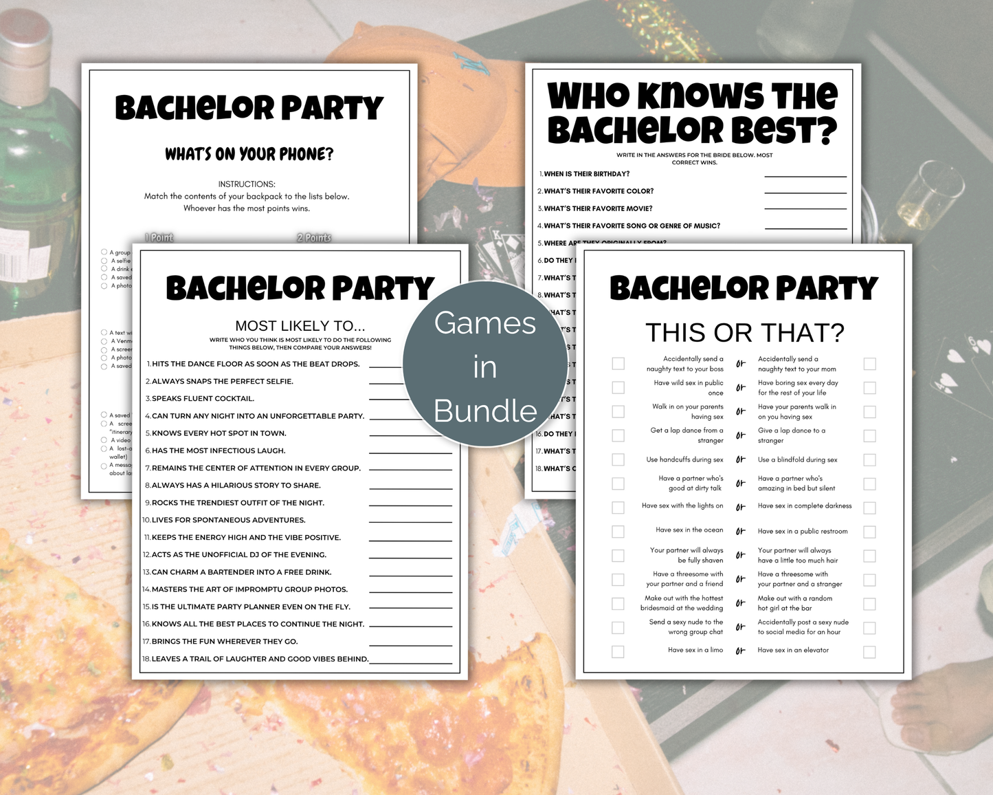 Bachelor Party Game Bundle