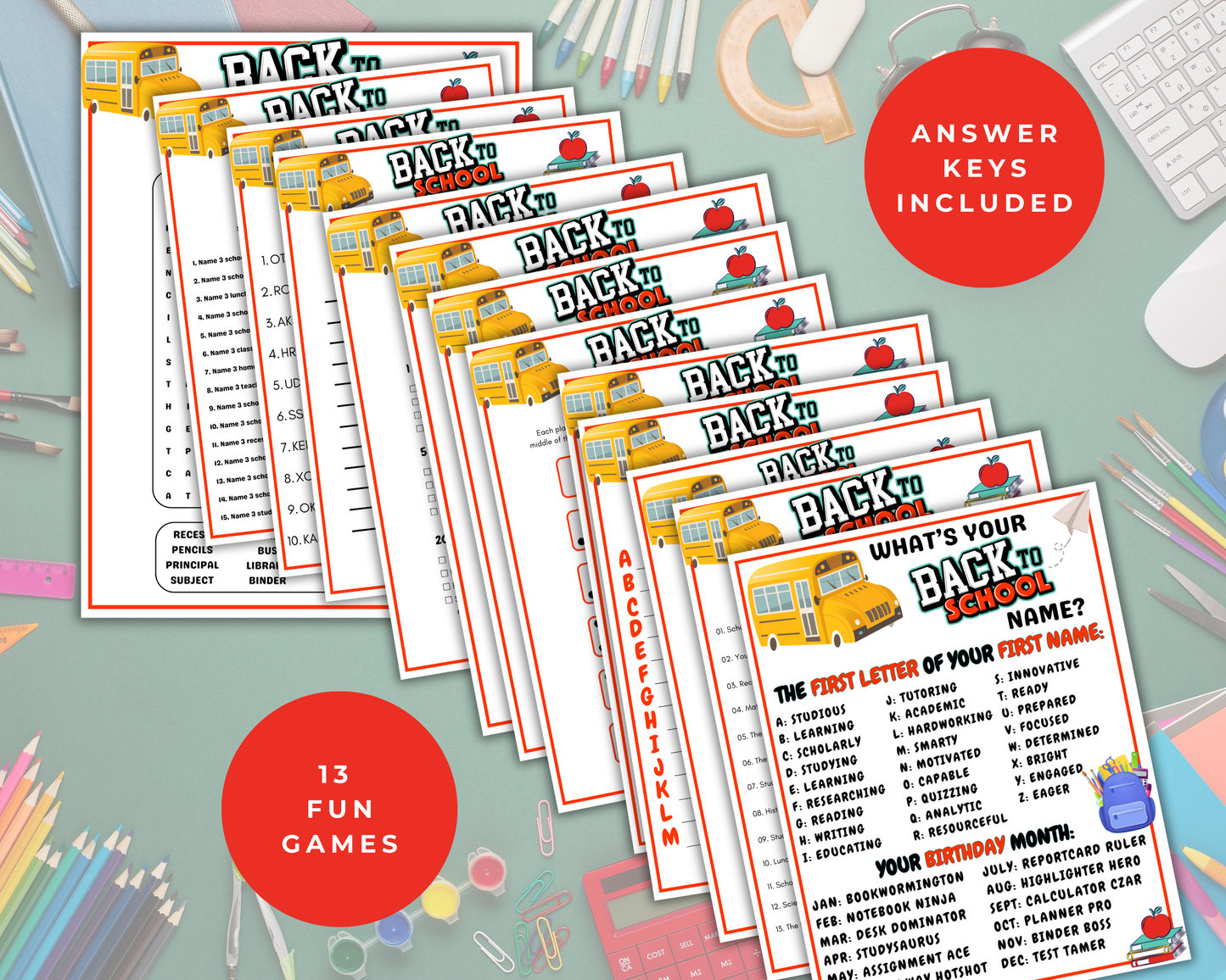 Back to School Games Bundle