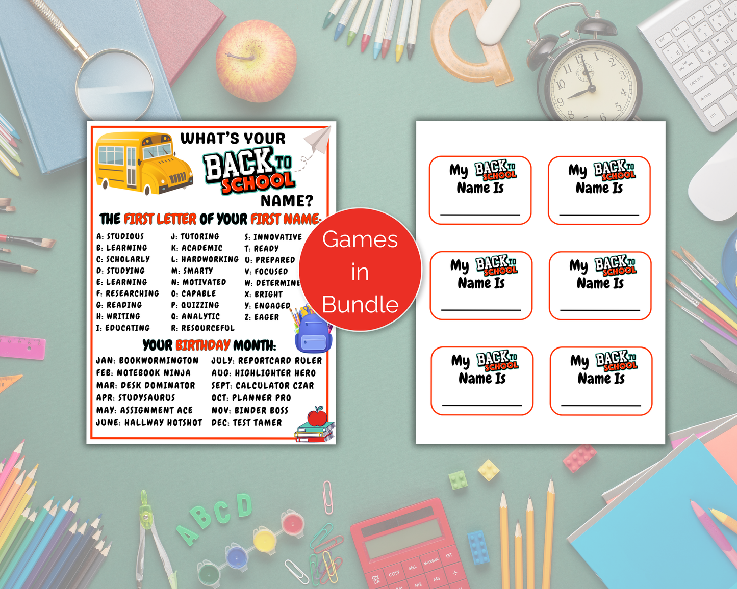 Back to School Games Bundle