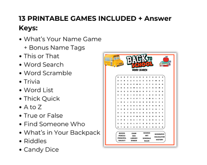 Back to School Games Bundle