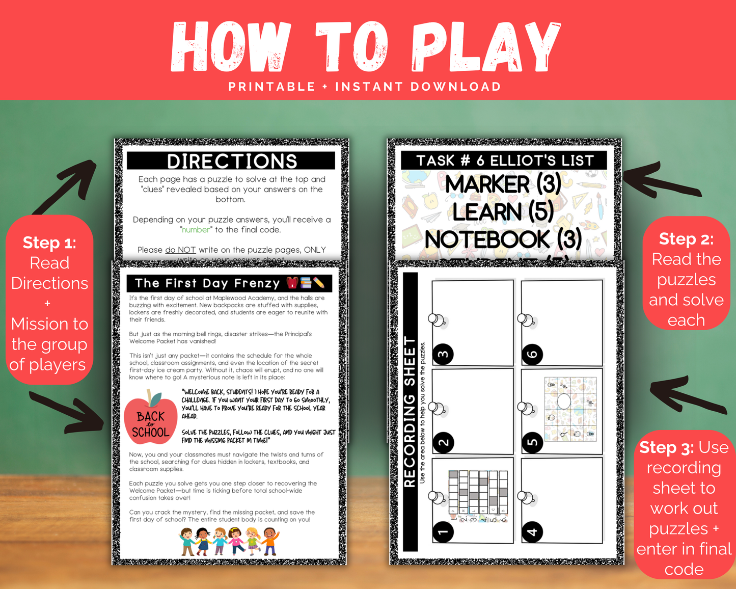 Back To School Escape Room for Kids