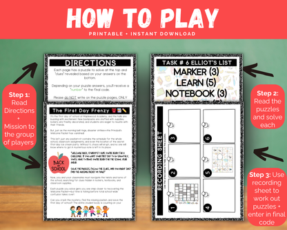 Back To School Escape Room for Kids