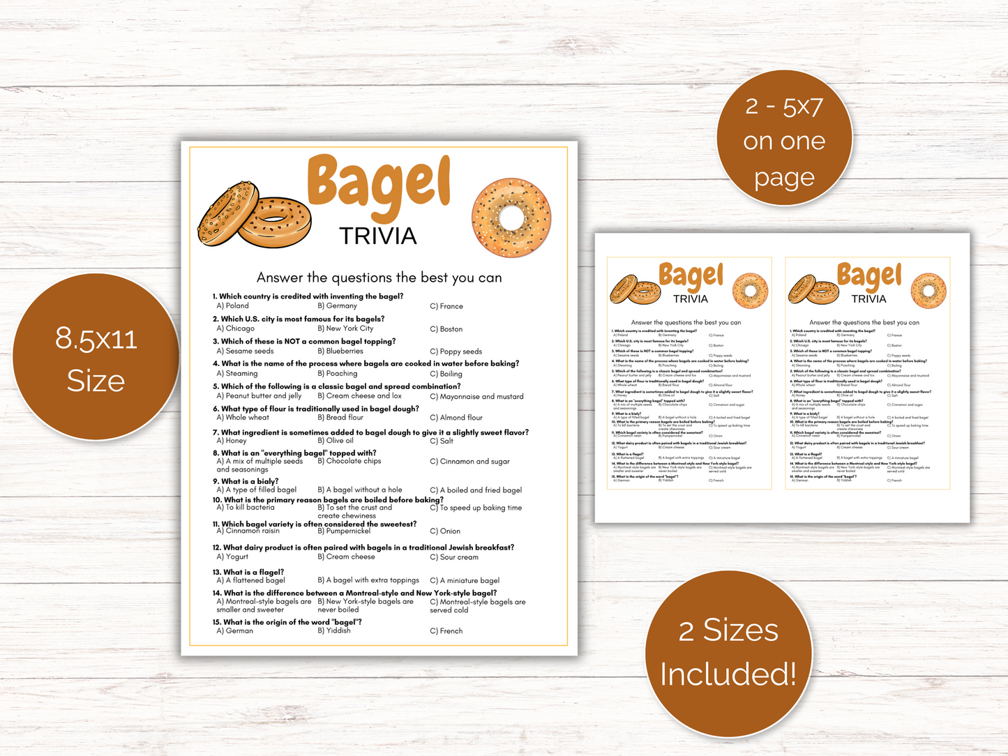 Bagel Trivia Game