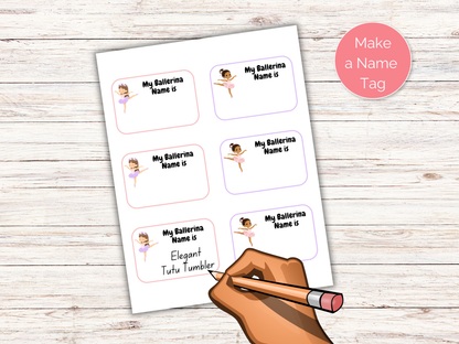 What's Your Ballerina Name Game + Name Tags