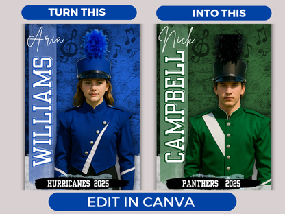 Editable Senior Marching Band Banner Template