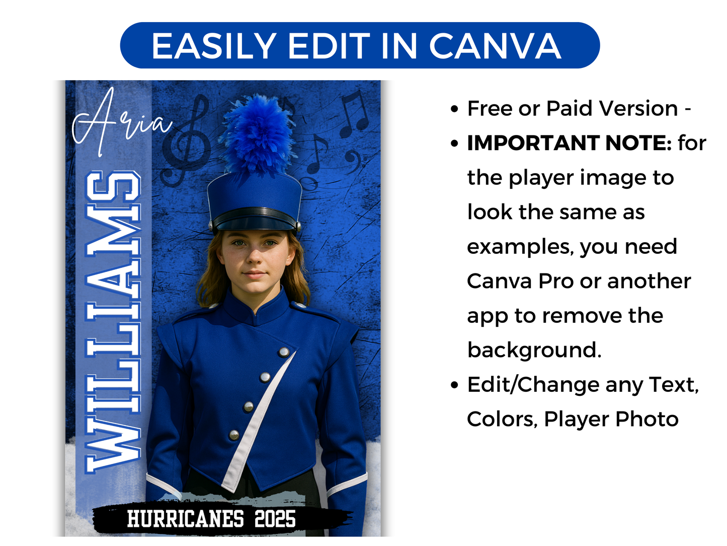 Editable Senior Marching Band Banner Template