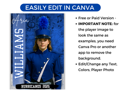 Editable Senior Marching Band Banner Template
